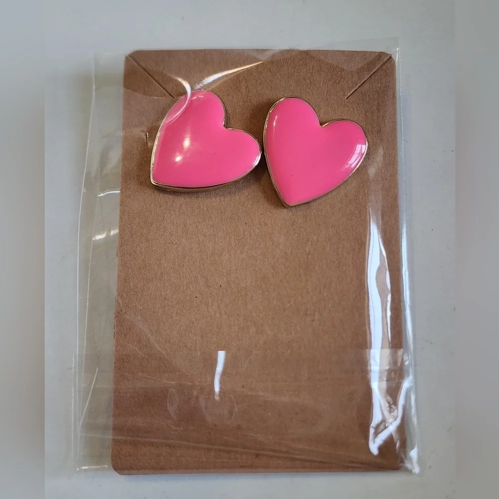 Barbie Pink Heart Shaped Stud Earrings